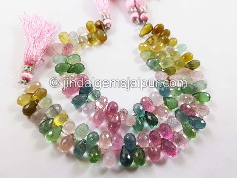 Afghan Tourmaline Faceted Drops Beads